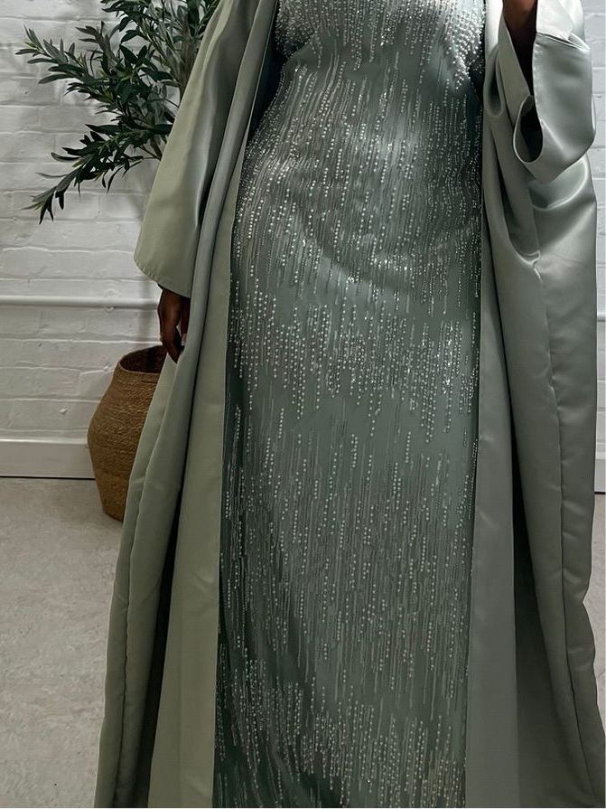 Luxury Abaya Set - Mint HADIYATT Luxury Abaya Set - Mint HADIYATT