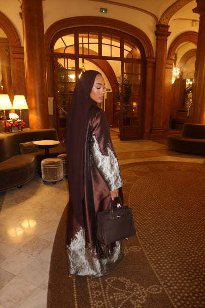 HADIYATT Firenze mahogany satin abaya - A/W 26
