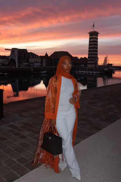 HADIYATT Caprese citrus orange abaya - A/W 26