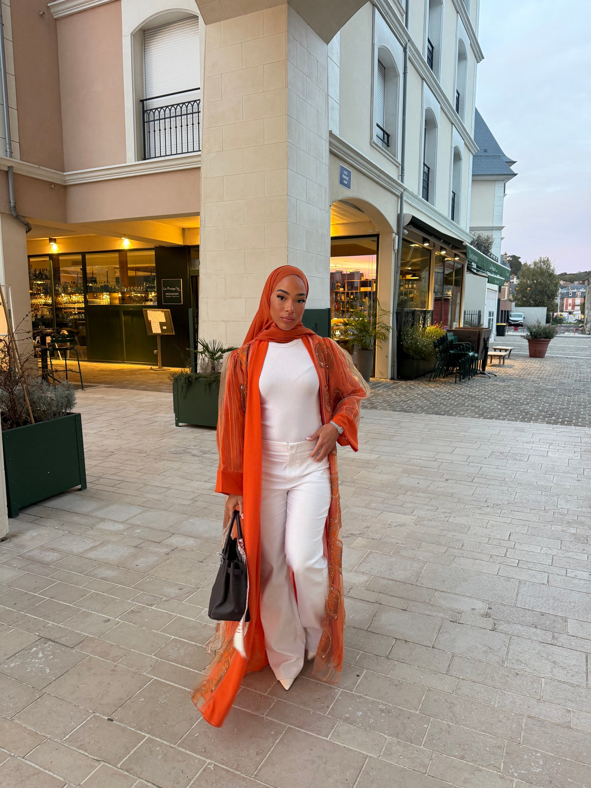 HADIYATT Caprese citrus orange abaya - A/W 26
