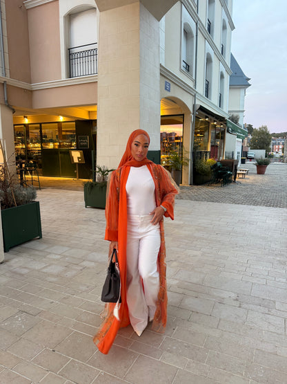 HADIYATT Caprese citrus orange abaya - A/W 26