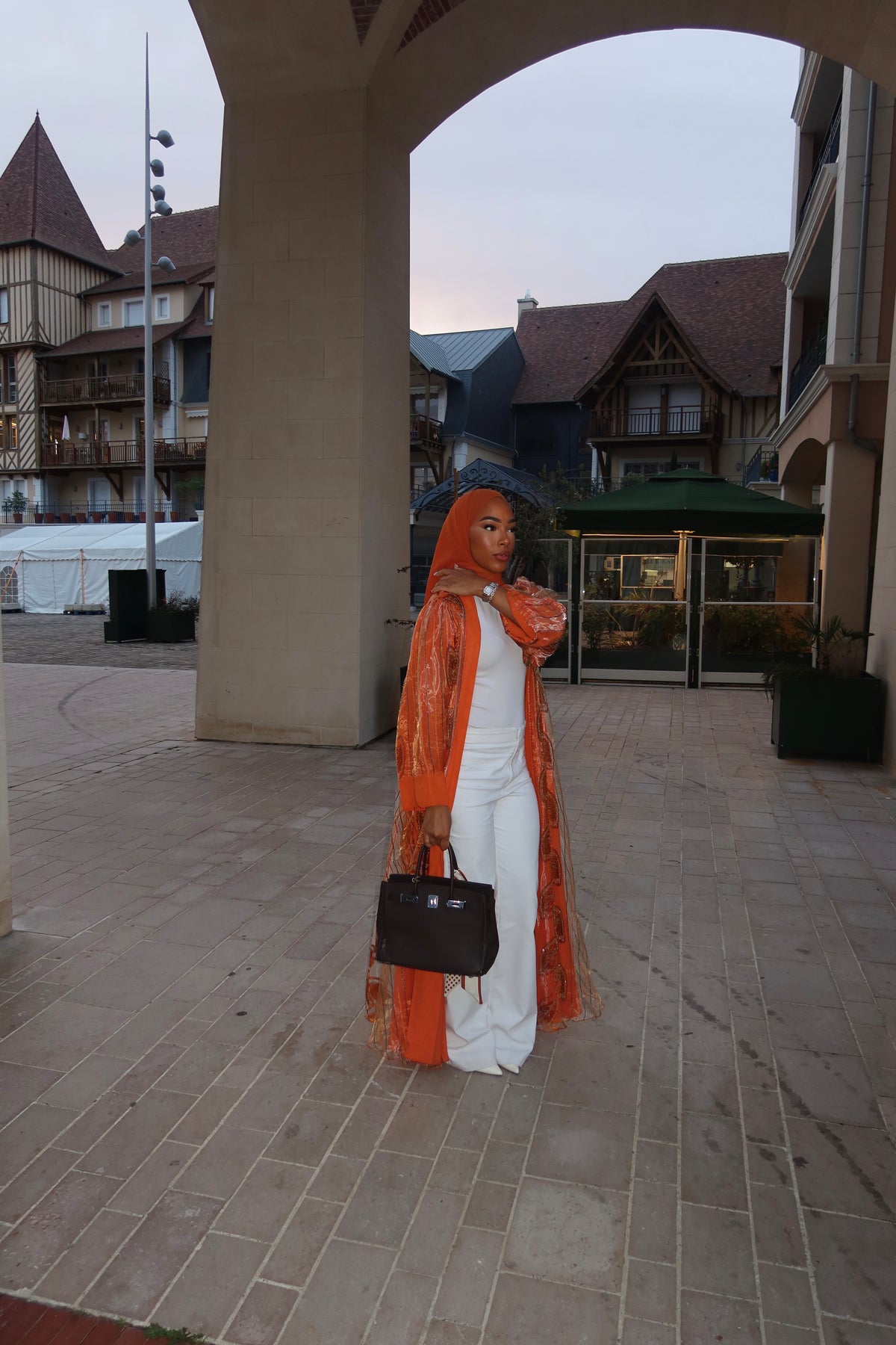 HADIYATT Caprese citrus orange abaya - A/W 26