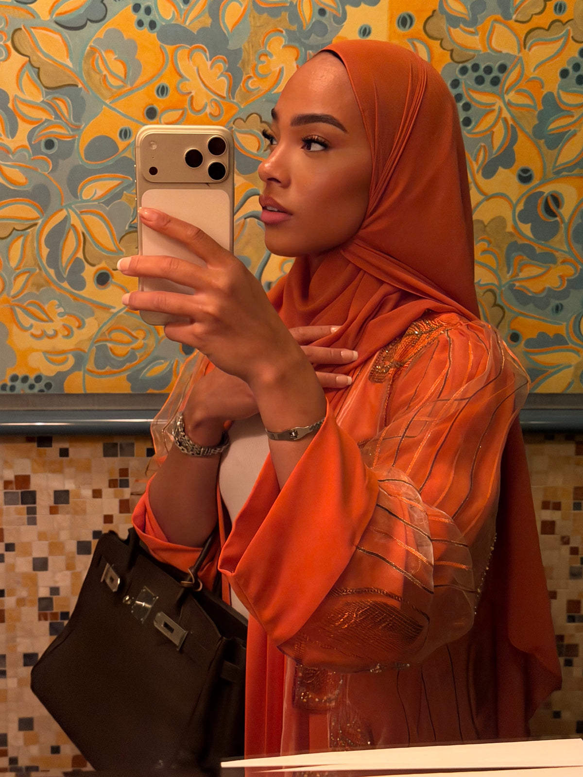 HADIYATT Caprese citrus orange abaya - A/W 26