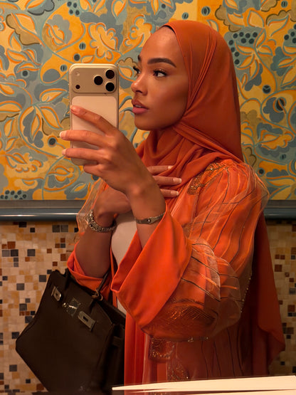 HADIYATT Caprese citrus orange abaya - A/W 26