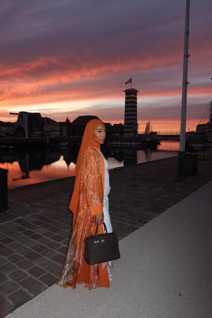 HADIYATT Caprese citrus orange abaya - A/W 26