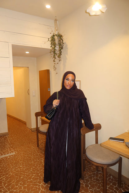 HADIYATT Prugna plum textured abaya - A/W 26