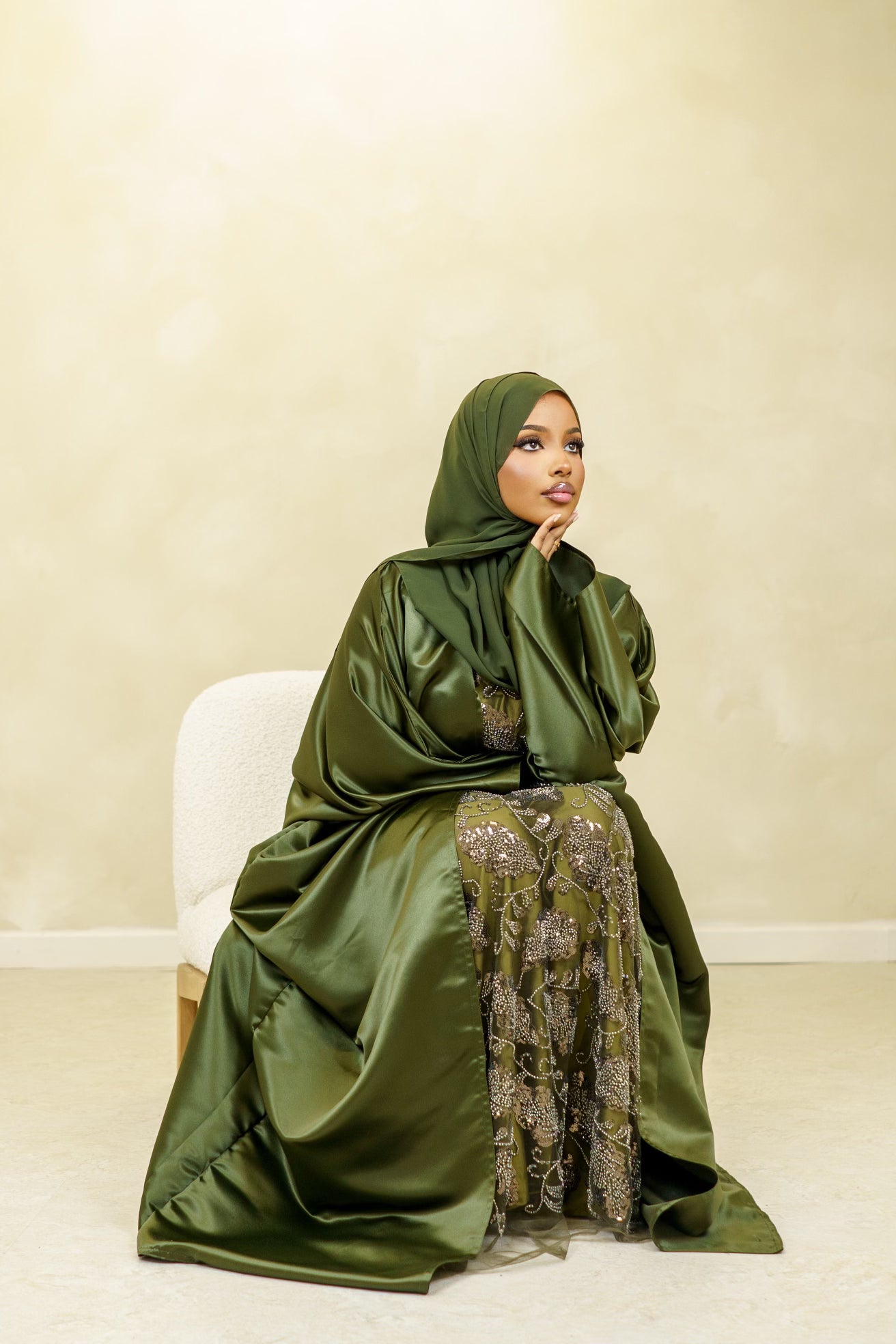 luxury abaya dress Suhaila Draped Elegant Dress | Asha's Luxury Abayas
